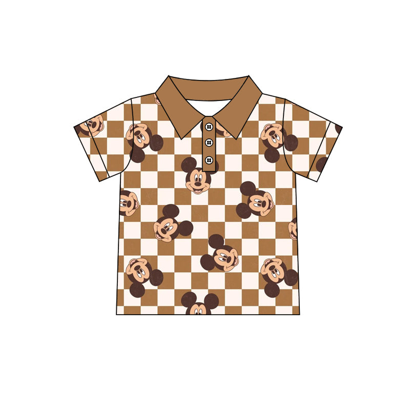 Preorder moq 5 Baby Boys Short Sleeve Cartoon Mouses Button Polo Shirt Top