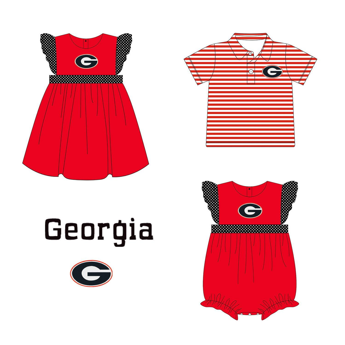 Custom moq 5 Football Item Georgia Sibling Clothes