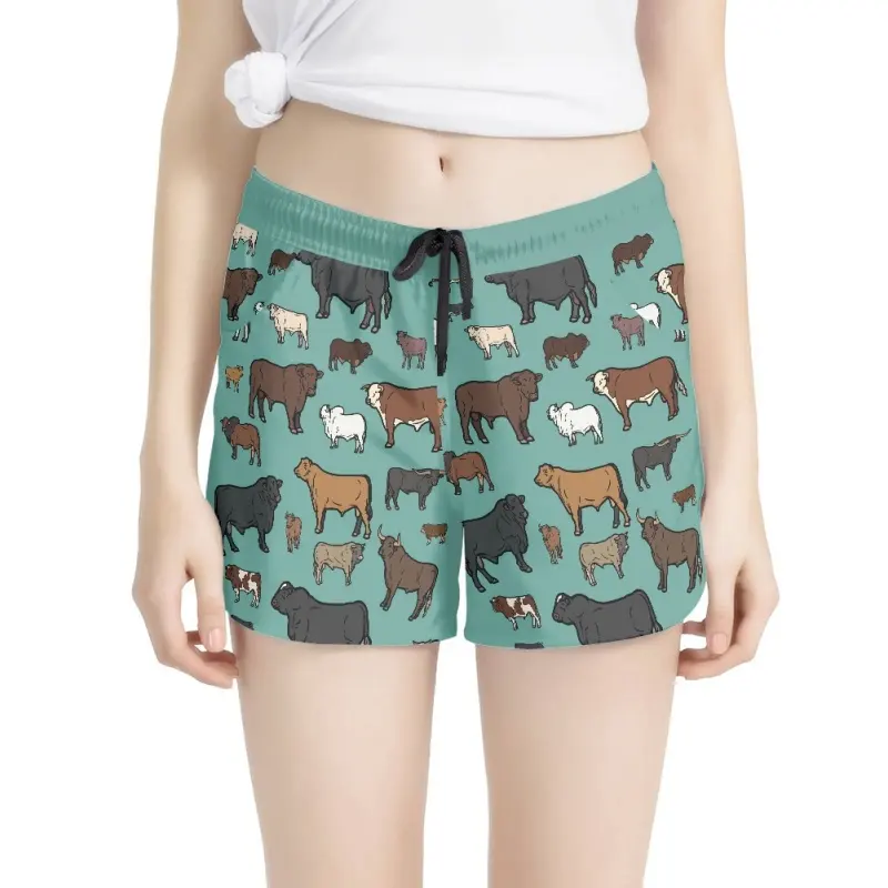 Preorder(moq 5) Adult Women Western Farm Cows Shorts Bottoms