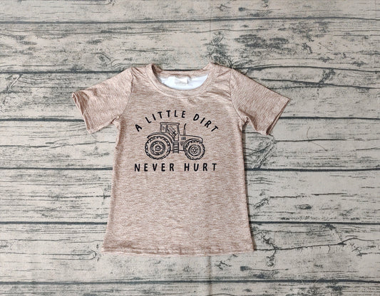 Baby Boys Brown Tractor Short Sleeve Tee Shirts Tops
