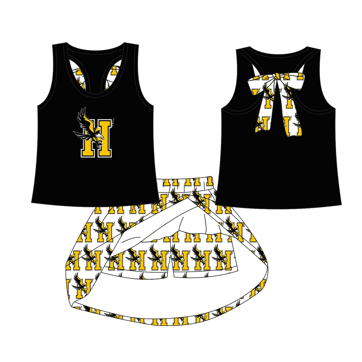 Preorder (moq 5)Baby Girls Hobbs Eagles team Top Skirt Skort Sets