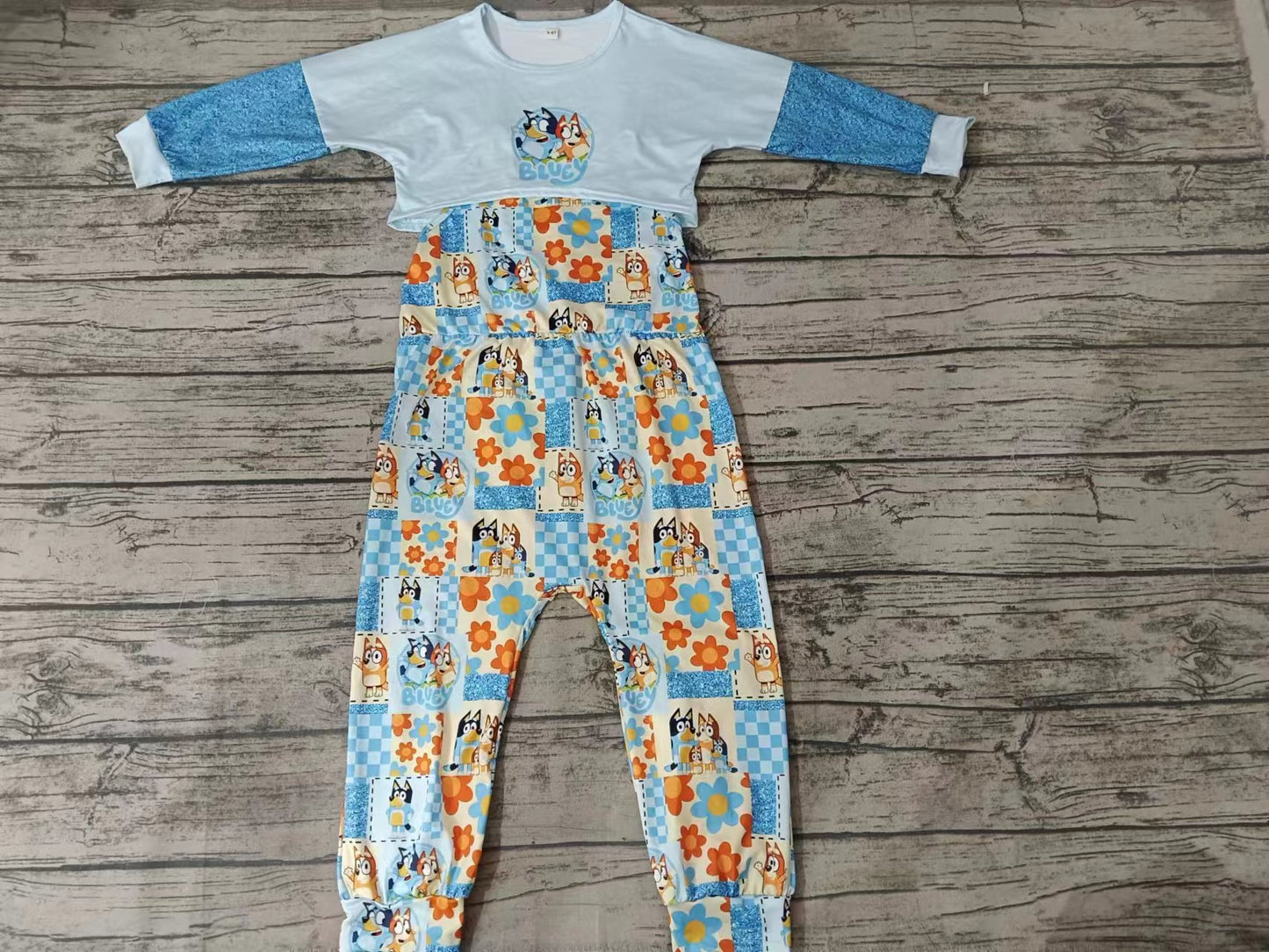 Baby Girls Cartoon Dog Long Sleeve Top 2pcs Jumpsuits Clothes Sets Preorder(moq 5)