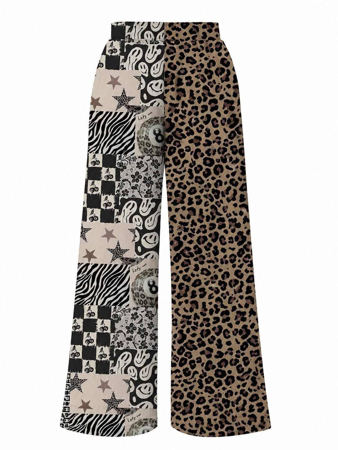 Preorder moq 5 Adult Women Leopard Ghosts Halloween Flare Pants Bottom