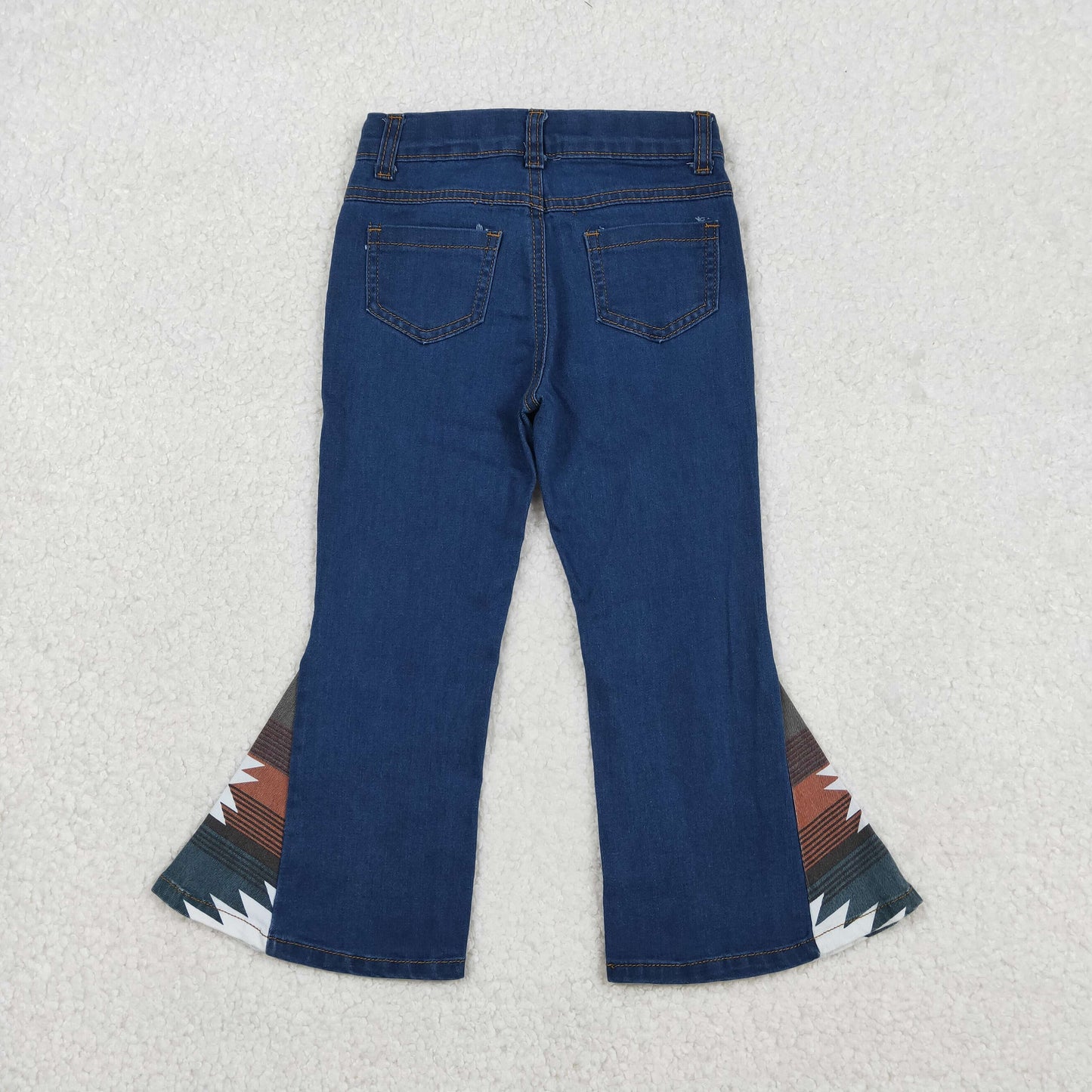 Baby Girls Western Aztec Print Bell Bottom Denim Pants