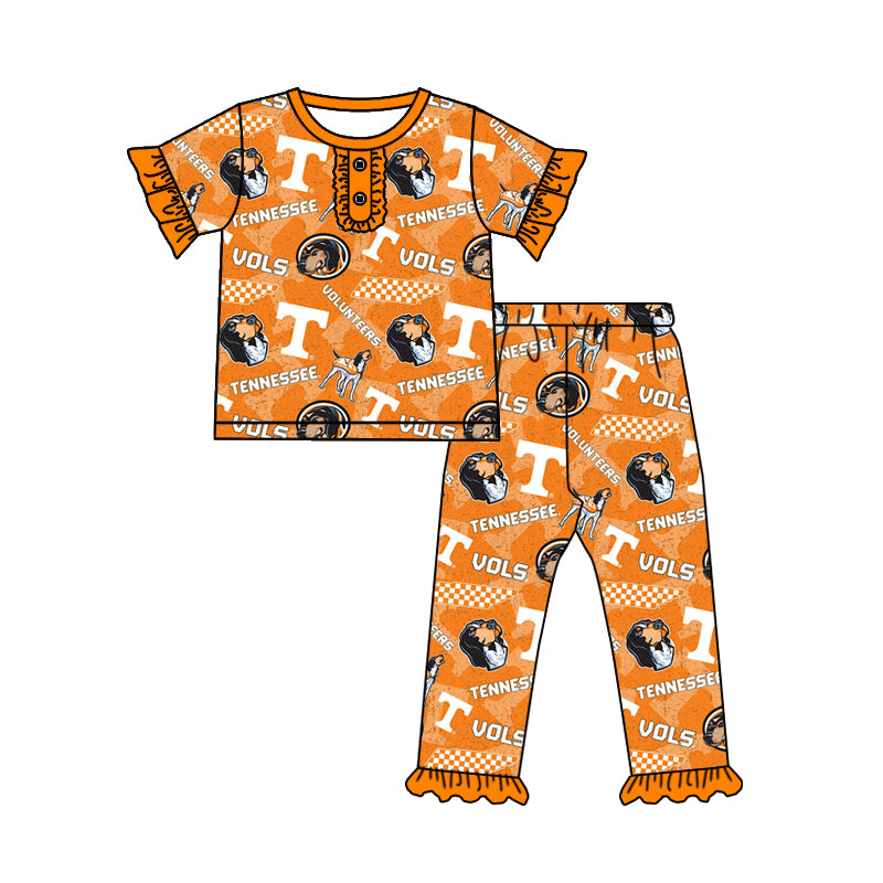 Preorder (moq 5)Baby Girls TN vols Team Top Pants Pajamas
