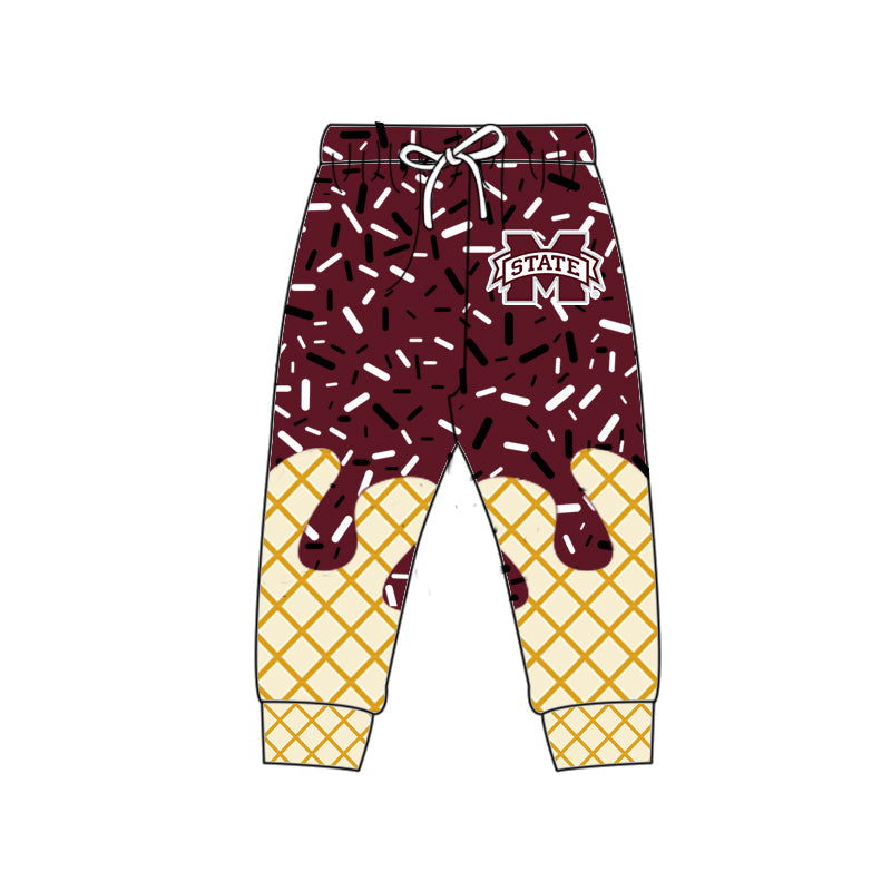 Preorder (moq 5)Baby Boys Drip Sprinkles M State Team Jogger Pants Bottom