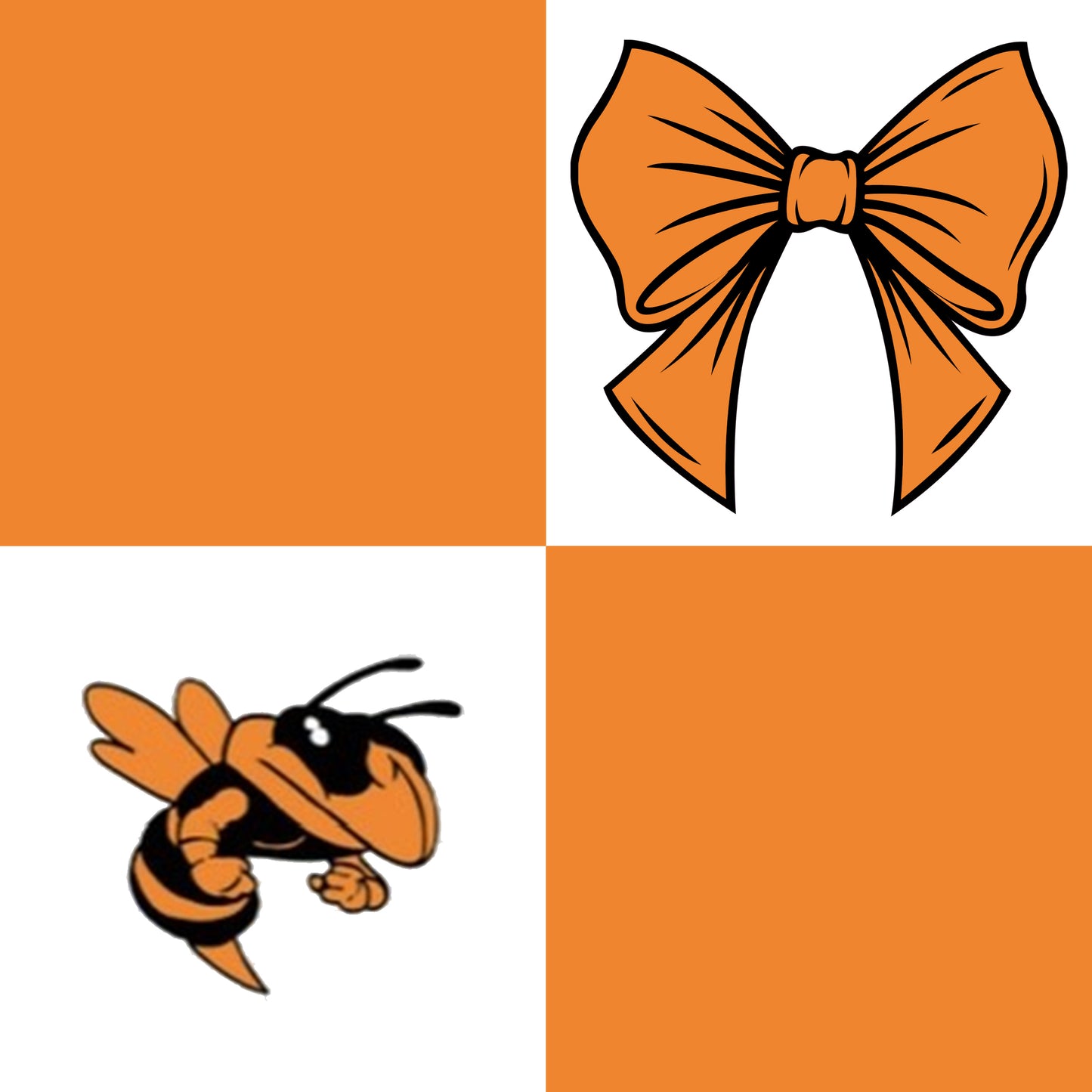 Preorder (moq 5)Baby Girls Orange Bows Hornets Checked Team Ruffle Shorts Bottom