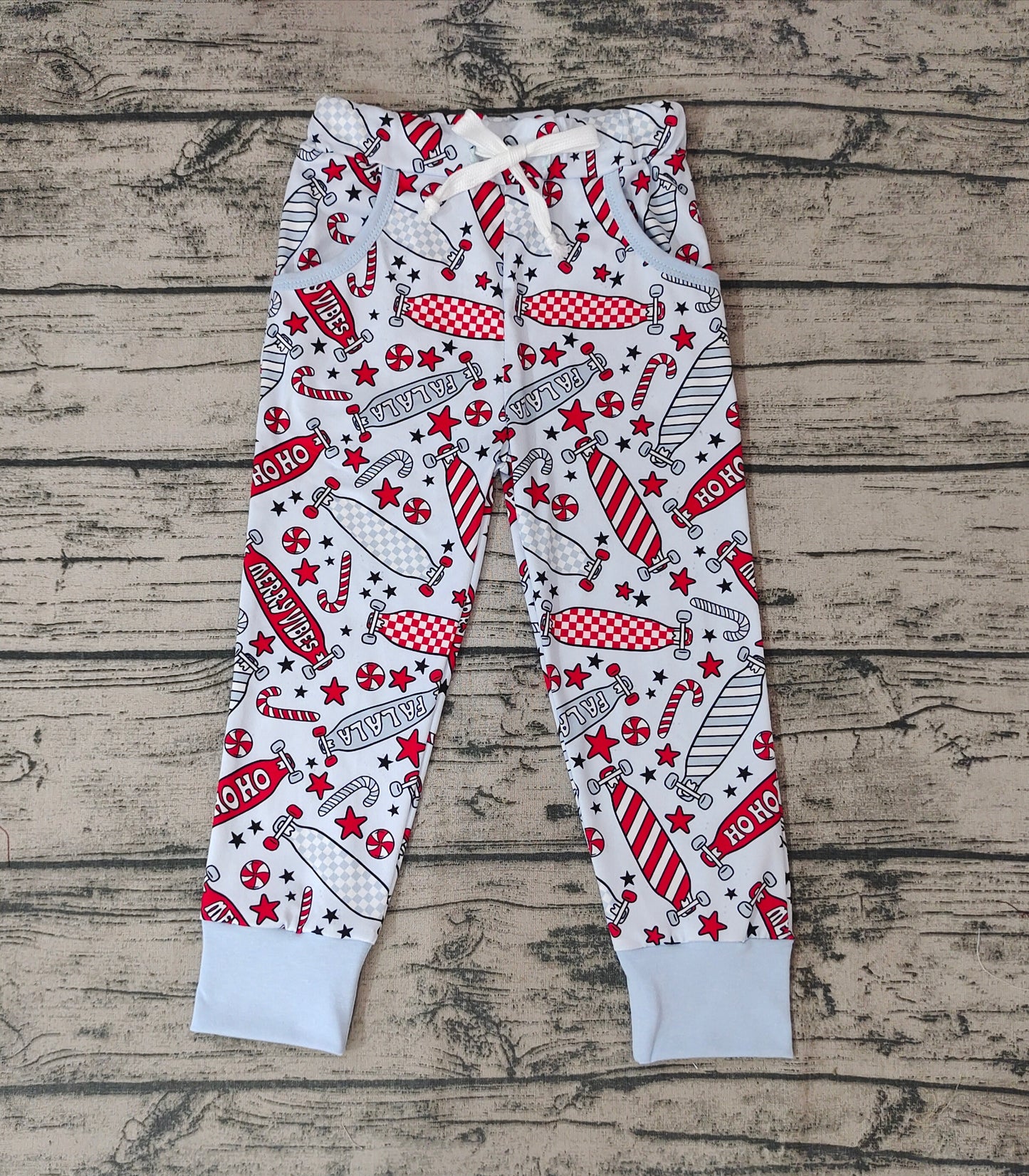 Baby Boys Red Scooter Christmas Pants
