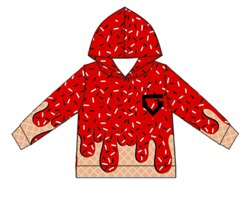 Preorder moq 5 Baby Boys Red Team Drips Hooded Tops