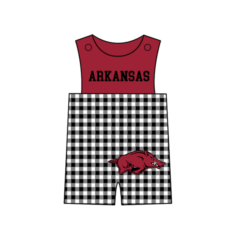 Preorder (moq 5)Baby Boys Sleeveless Arkansas Shorts Rompers