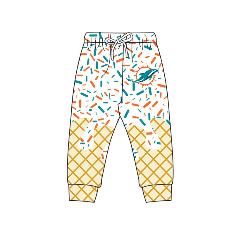 Preorder (moq 5)Baby Boys Drip Sprinkles Miami Dolphins Team Jogger Pants Bottom