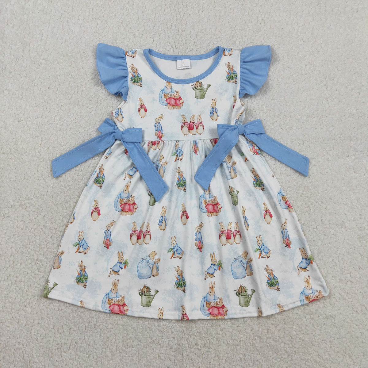 Sibling Baby Girls Rabbit Eggs Tunic Ruffle Shorts Easter Clothes Set Knee Length Dress Rompers