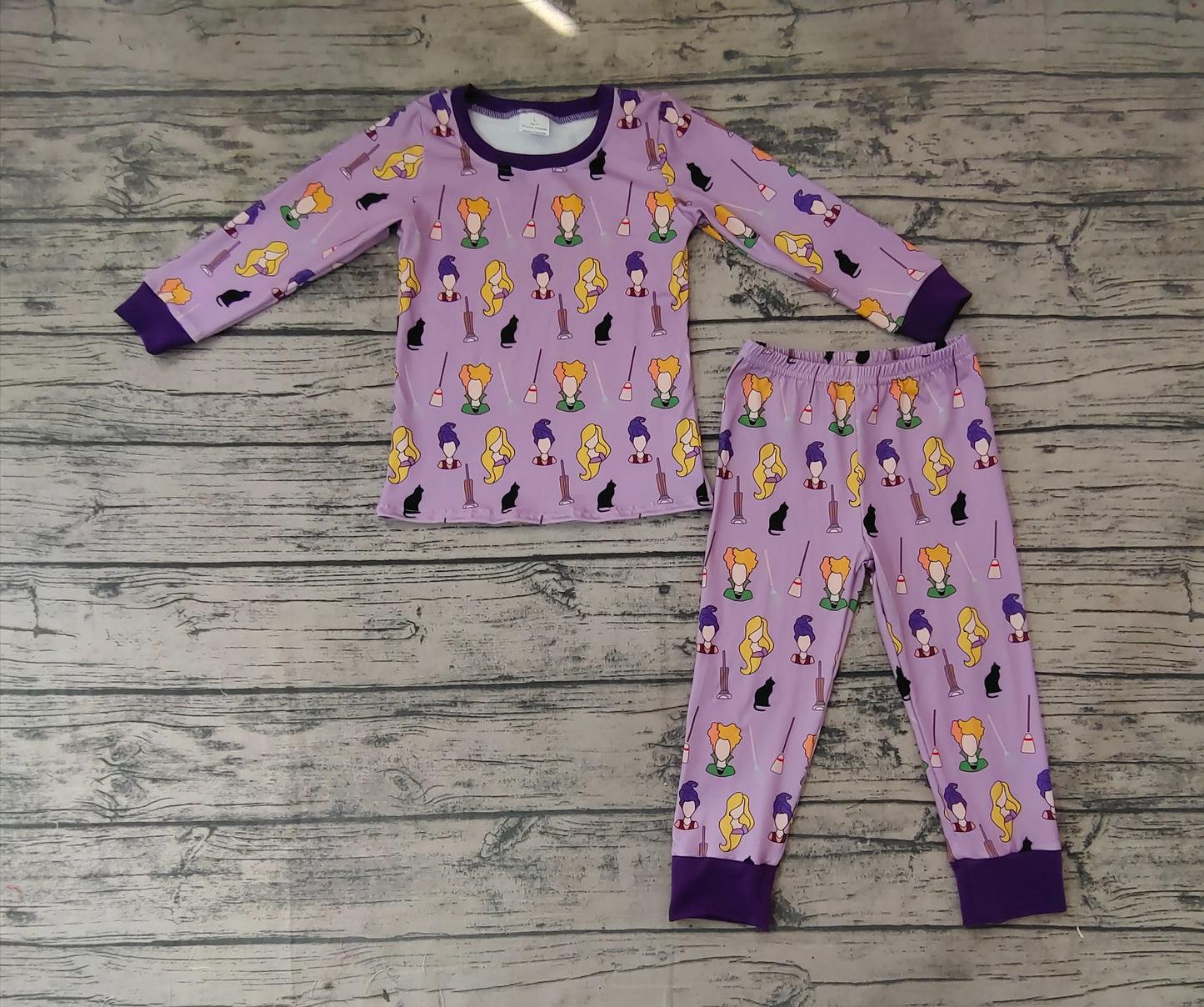 Baby Girls Halloween Purple Witches Pajamas clothes sets