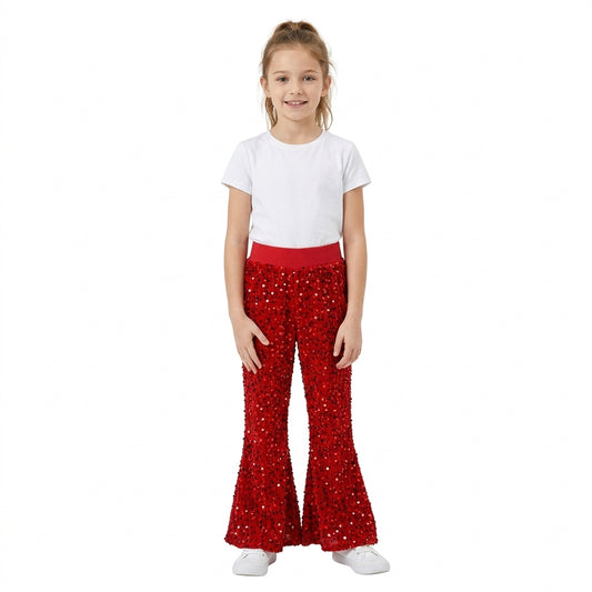 Baby Girls Christmas Red Sequin Bell Pants