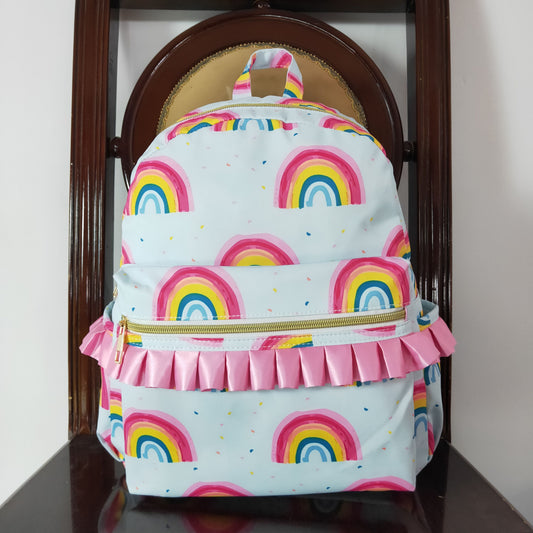 USA Shop Baby Girls Rainbows Ruffle School Backpack Bags