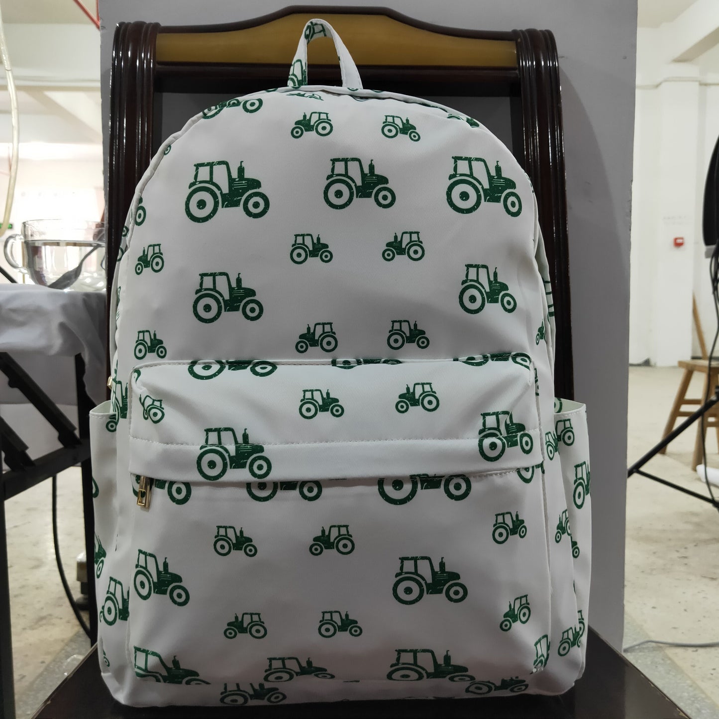 USA Shop Baby Green Trucks Farm School Backpack Bags