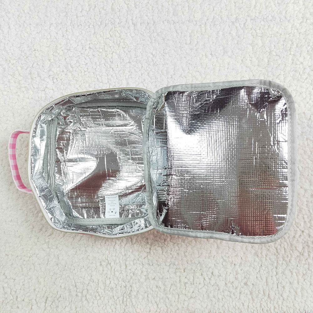 Baby Girls Pink Checkered Lunch Dinnder Picnic Thermal Bags Boxes