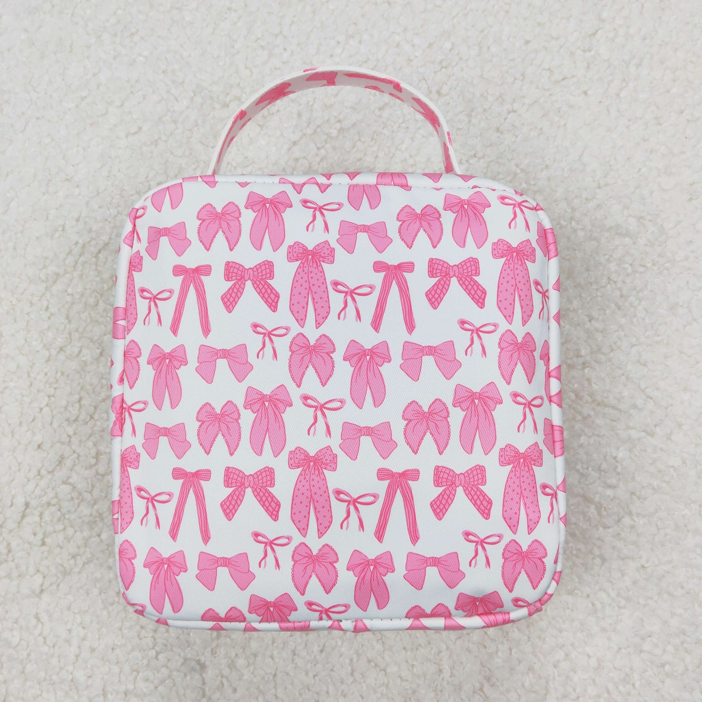 Sibling Pink Bows Plaid Lunch Boxes Back Bags