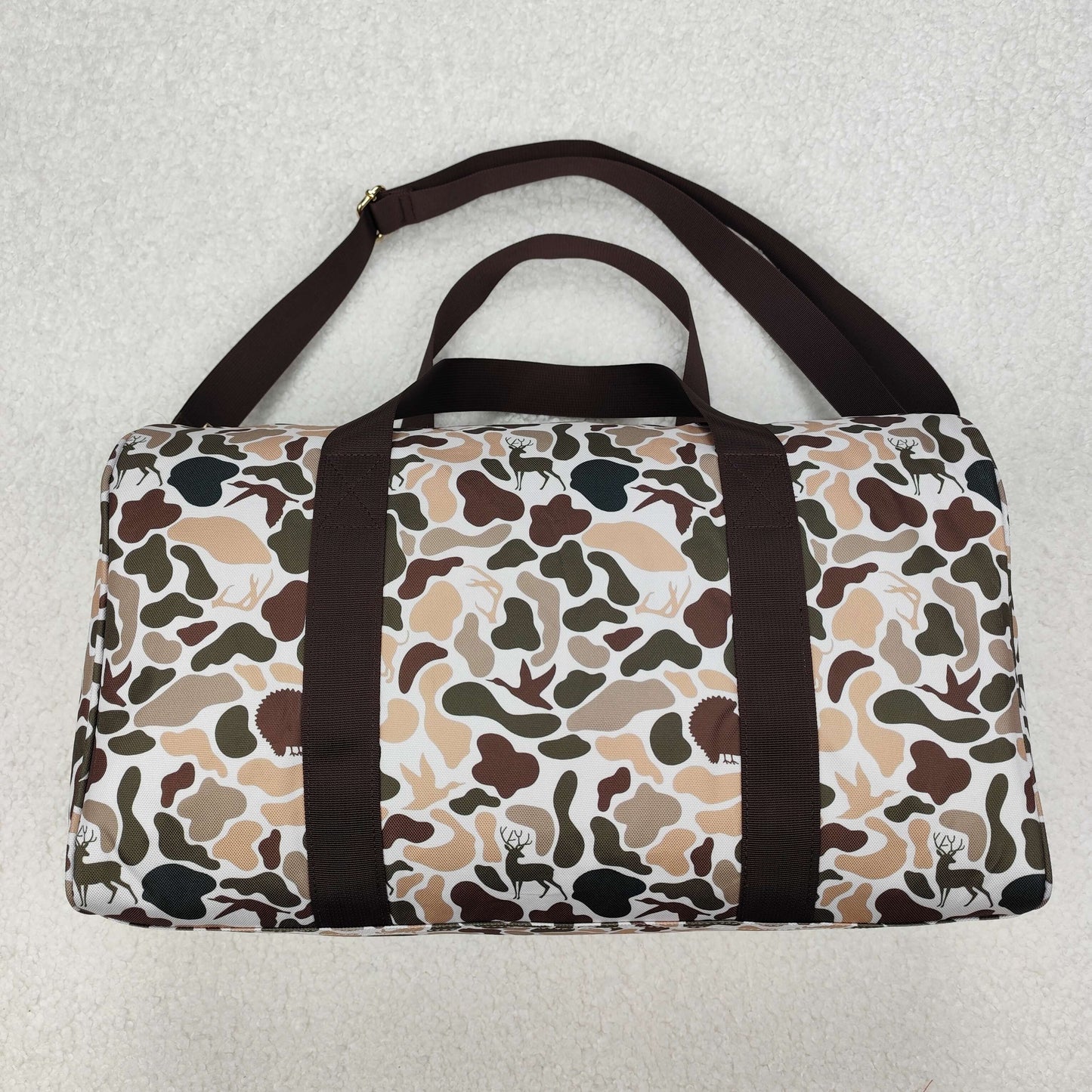 Sibling Adult Ducks Camouflage Western Hunting Duffel Gym Bags