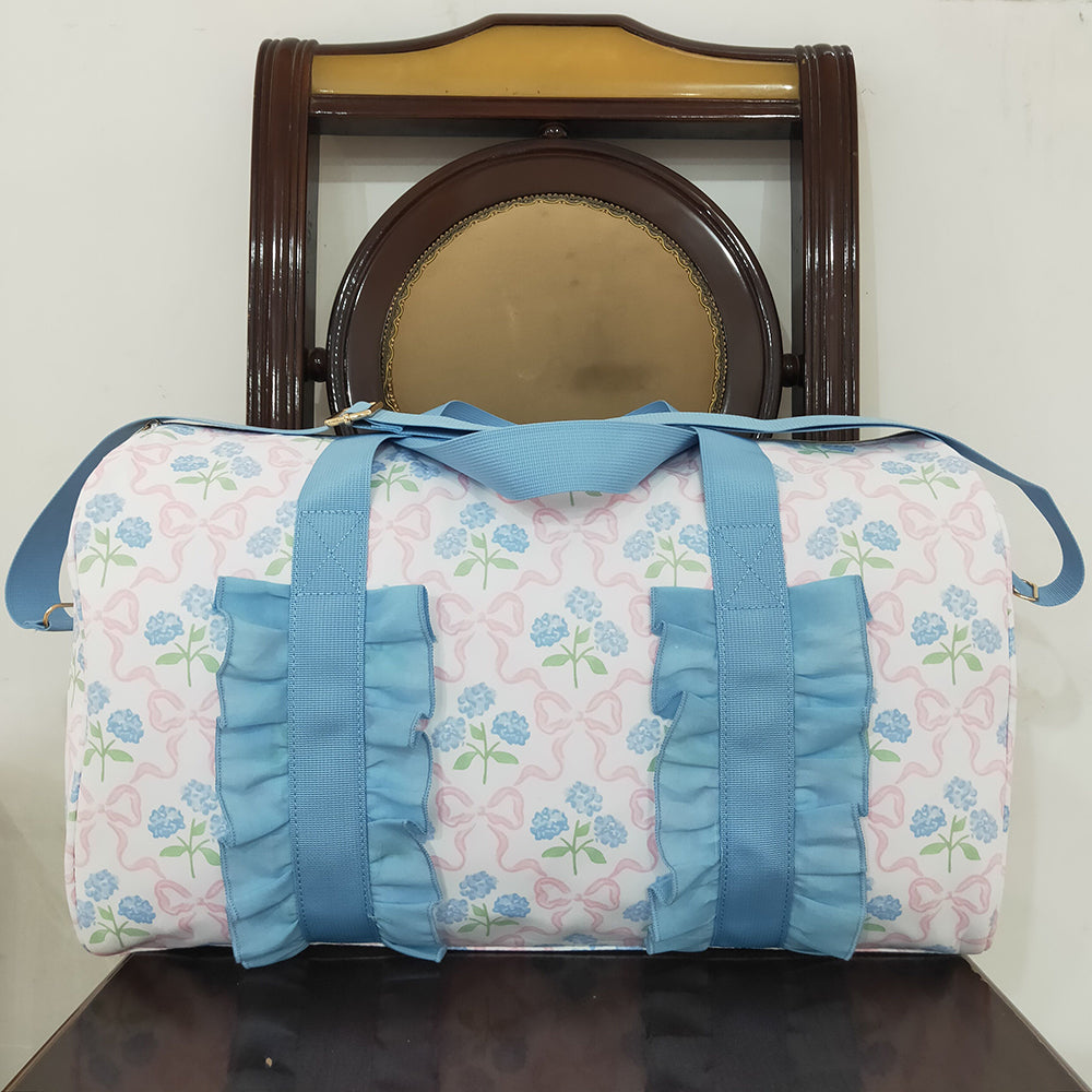 Blue Ruffle Pink Bows Plaid Floral Gym Duffle Bags
