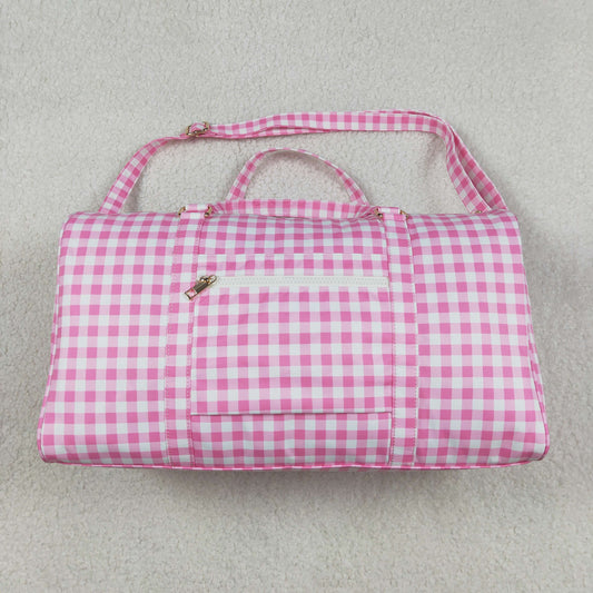 Sibling Pink Checkered Print Gym Lunch Boxes Bags