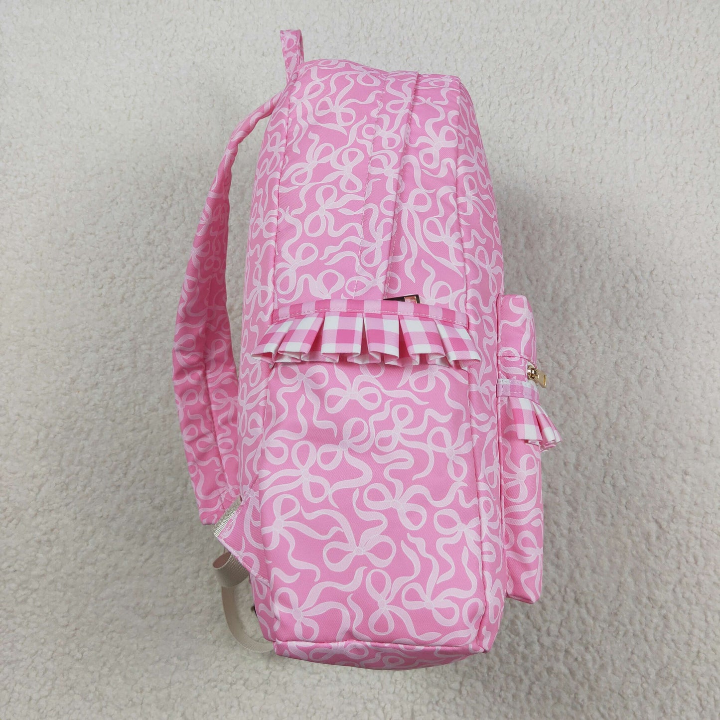 USA Shop Baby Girls Pink Bows Plaid School Backpack Bags