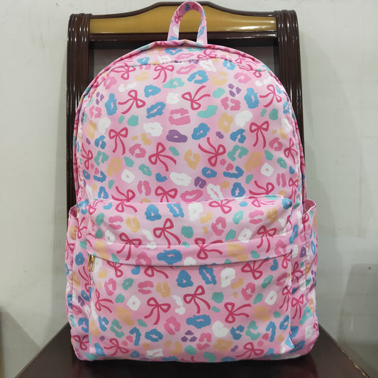 USA Shop Baby Girls Colorful Leopard Bows Backpack School Bags