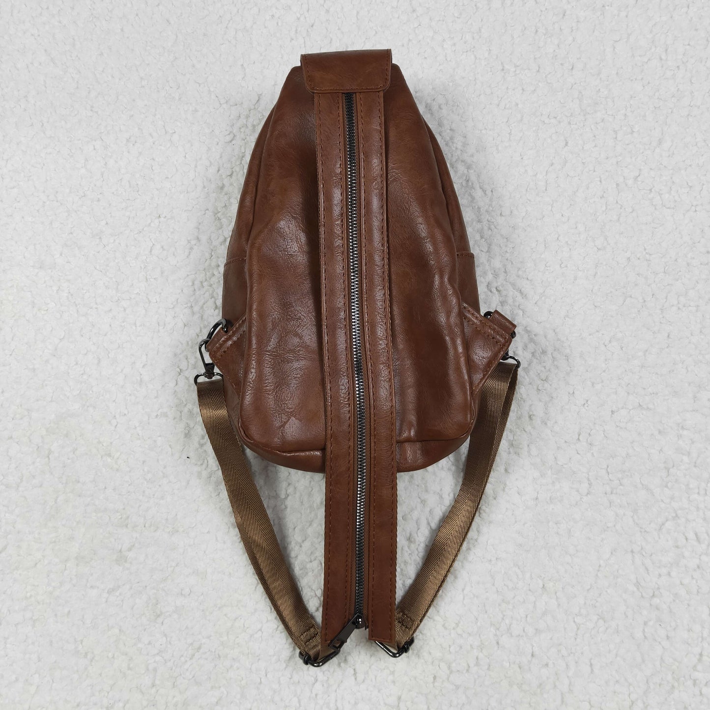 USA Brown Zipper Flowers Back Bags