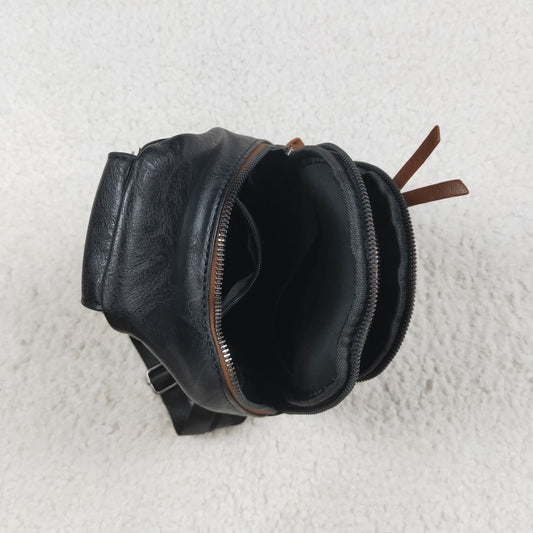 USA Black Zipper Flowers Back Bags