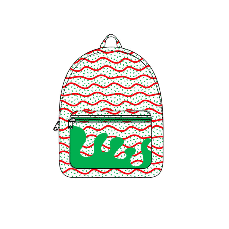 Baby Kids Drip Christmas Trees Print Zipper School Back Bags Preorder