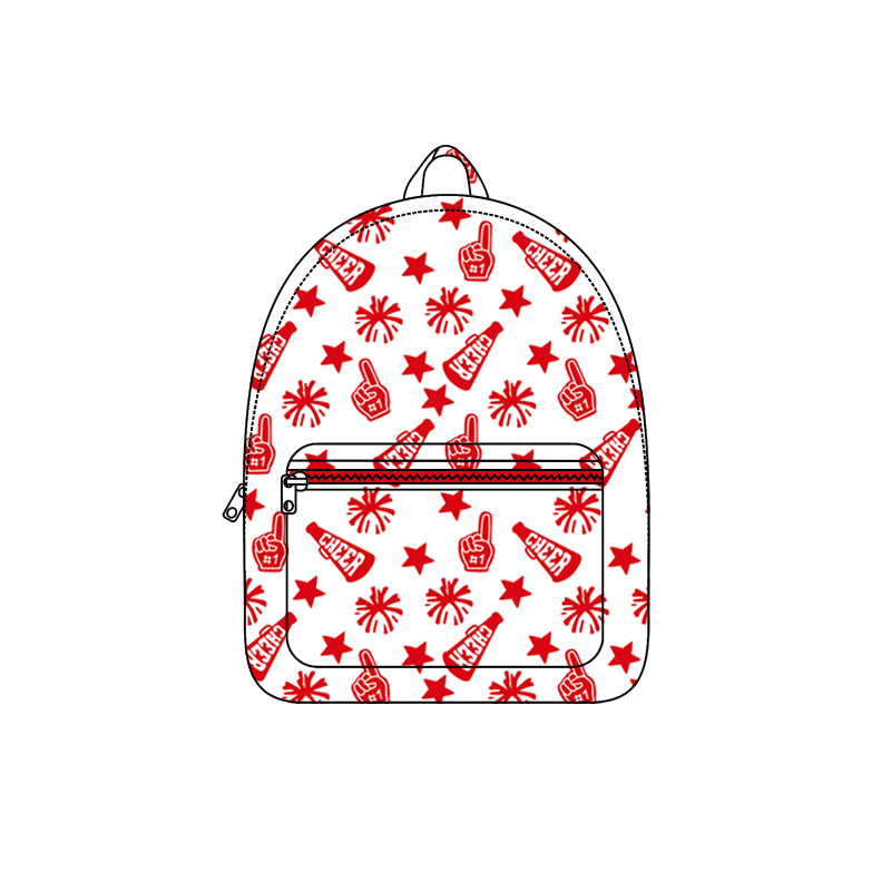 Baby Kids Team Red Cheer Fireworks Zipper School Back Bags Preorder