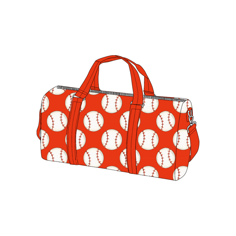 Adult Orange Baseballs Team Zipper Gym Bags Preorder