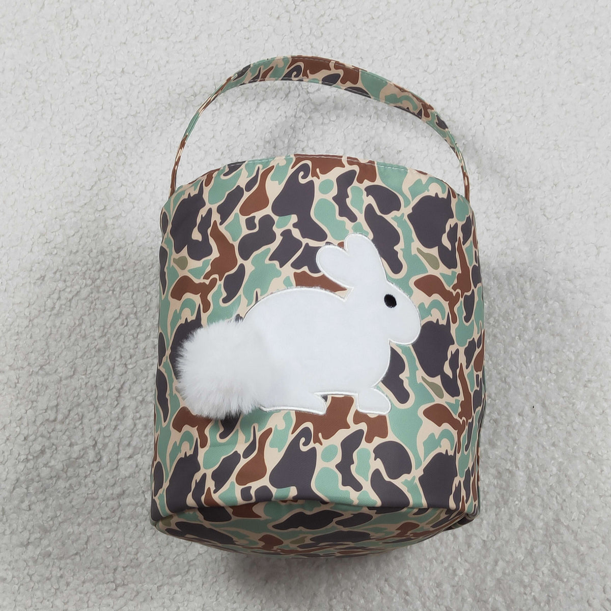 Sibling Baby Kids Embroidery Rabbits Camo Basket Bucket Bags