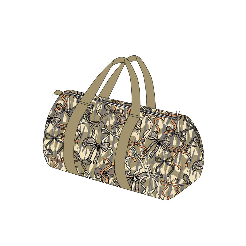 Adult Southern Olive Camo Bows Gym Bags Preorder