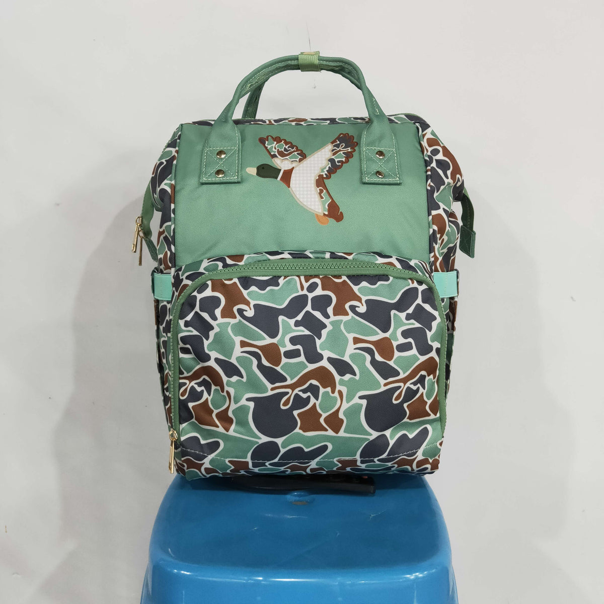 Baby Kids Green Camo Ducks Mommy Diaper Backpacks Bags