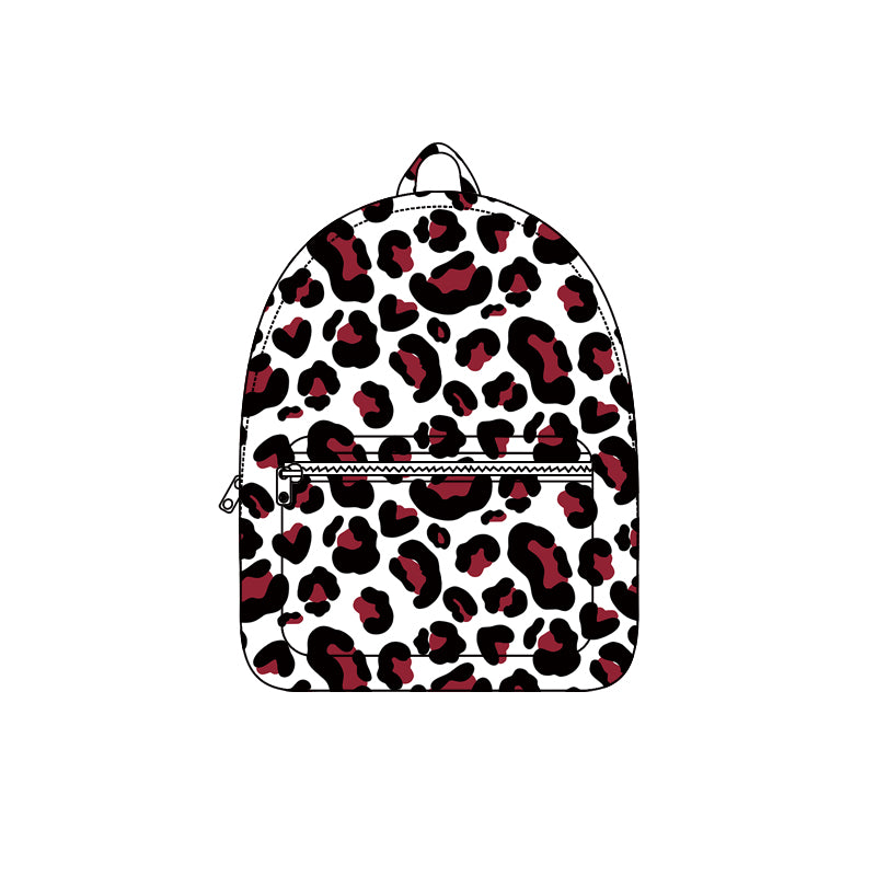 Preorder moq 5 Baby Kids Black Maroon Leopard Camo Backpack Bags