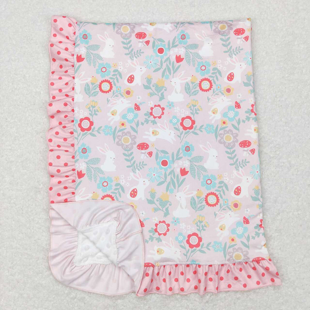 Sibling Baby Girls Easter Rabbit Flowers Blankets Rompers Suits