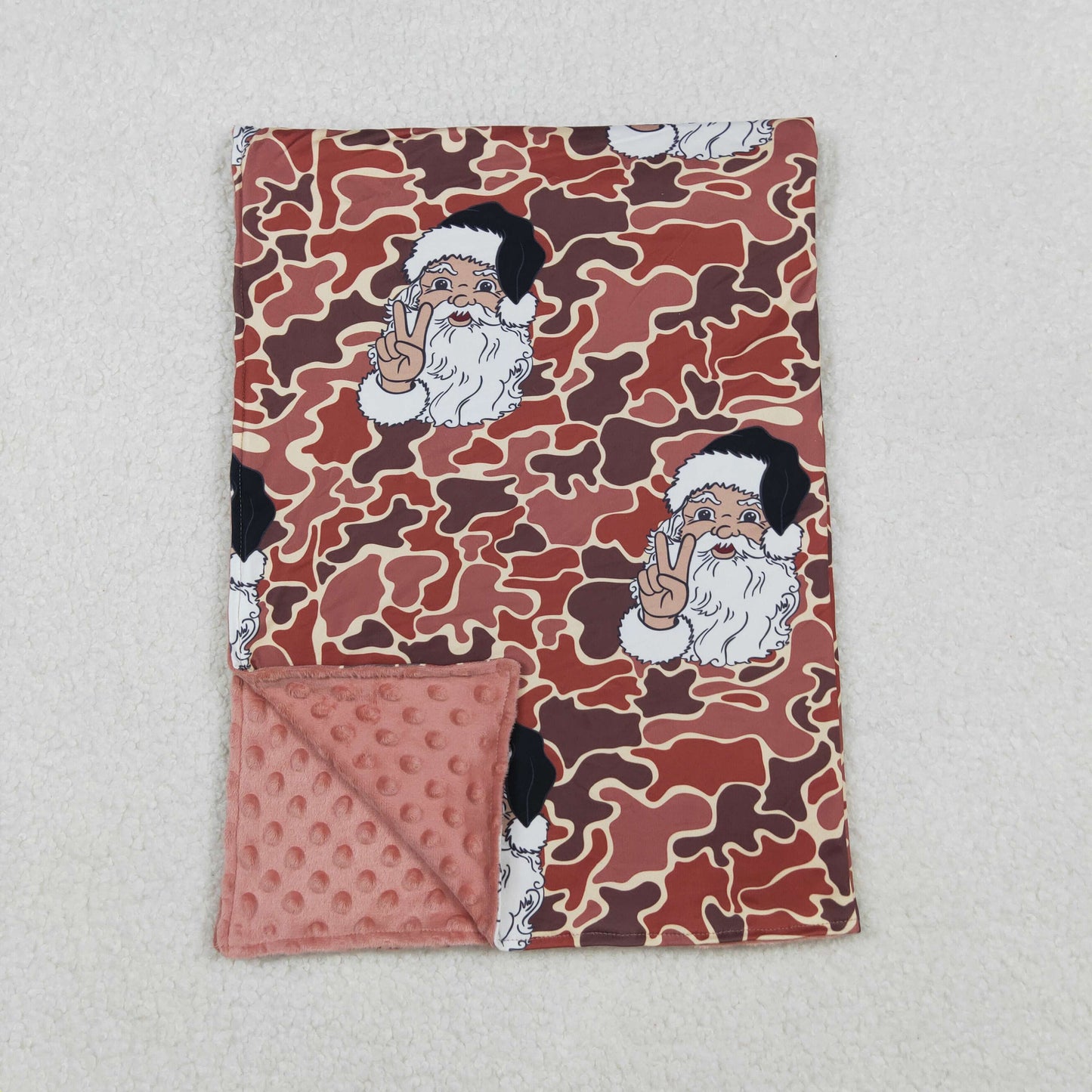 Baby Toddler Children Camo Christmas Santa Minky Blankets
