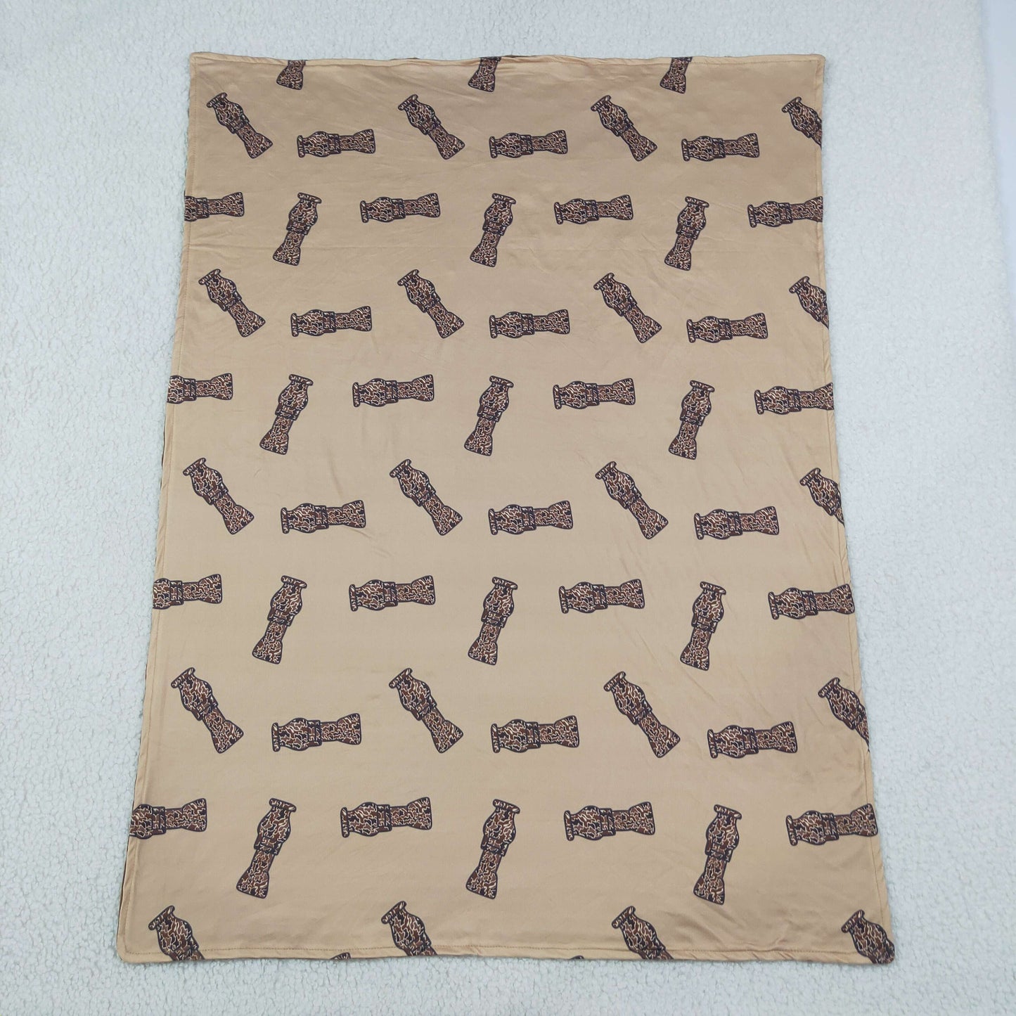 Baby Toddler Children Hunting Duck Call Brown Minky Blankets