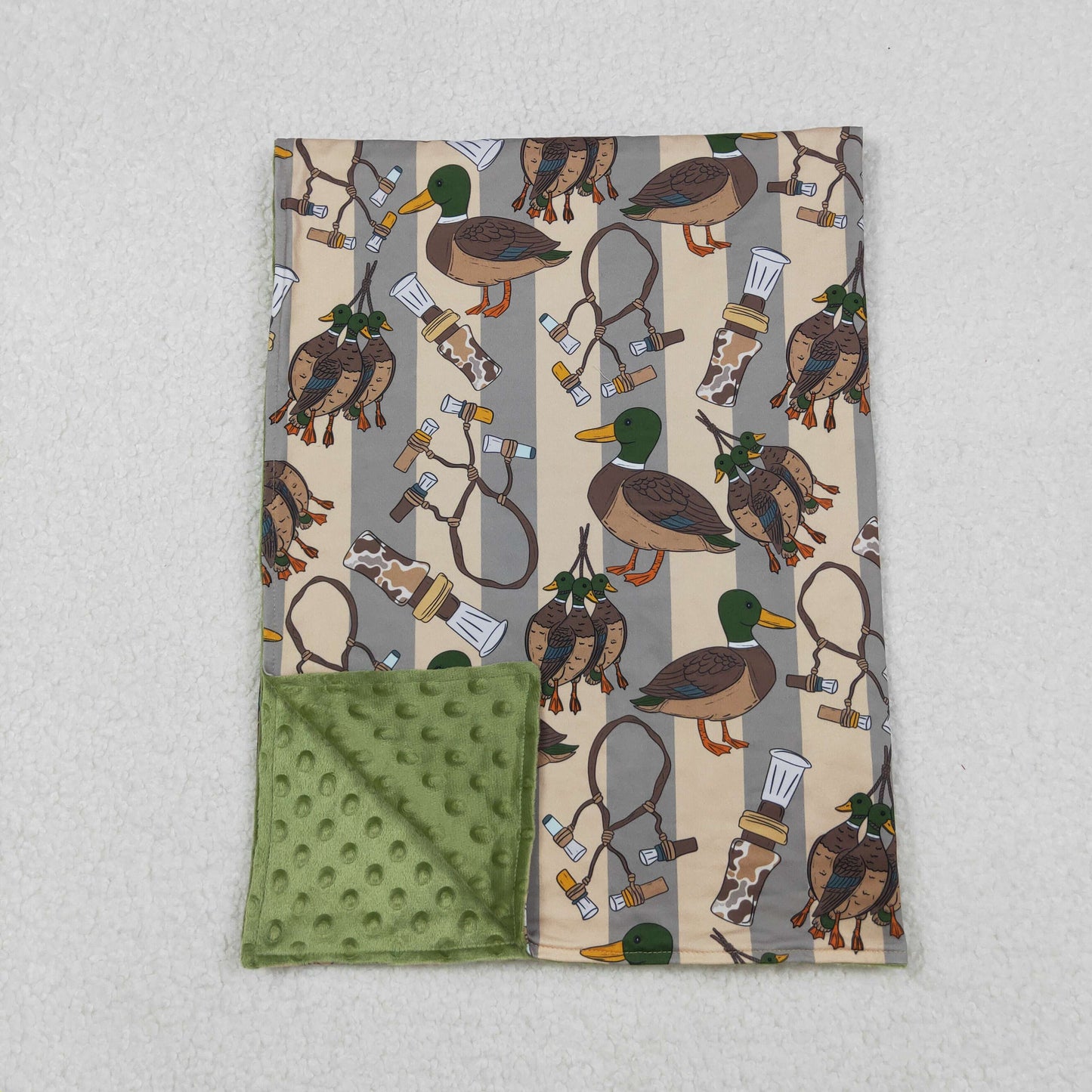 USA Shop Baby Kids Ducks Stripe Hunting Minky Blankets