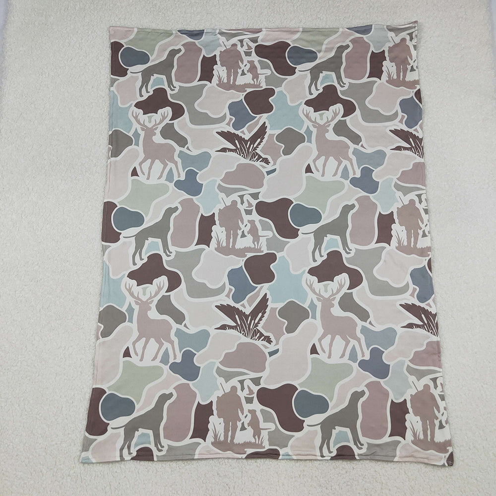 Baby Kids Gray Deer Ducks Camo Western Hunting Blankets