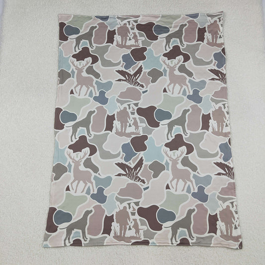 Baby Kids Gray Deer Ducks Camo Western Hunting Blankets
