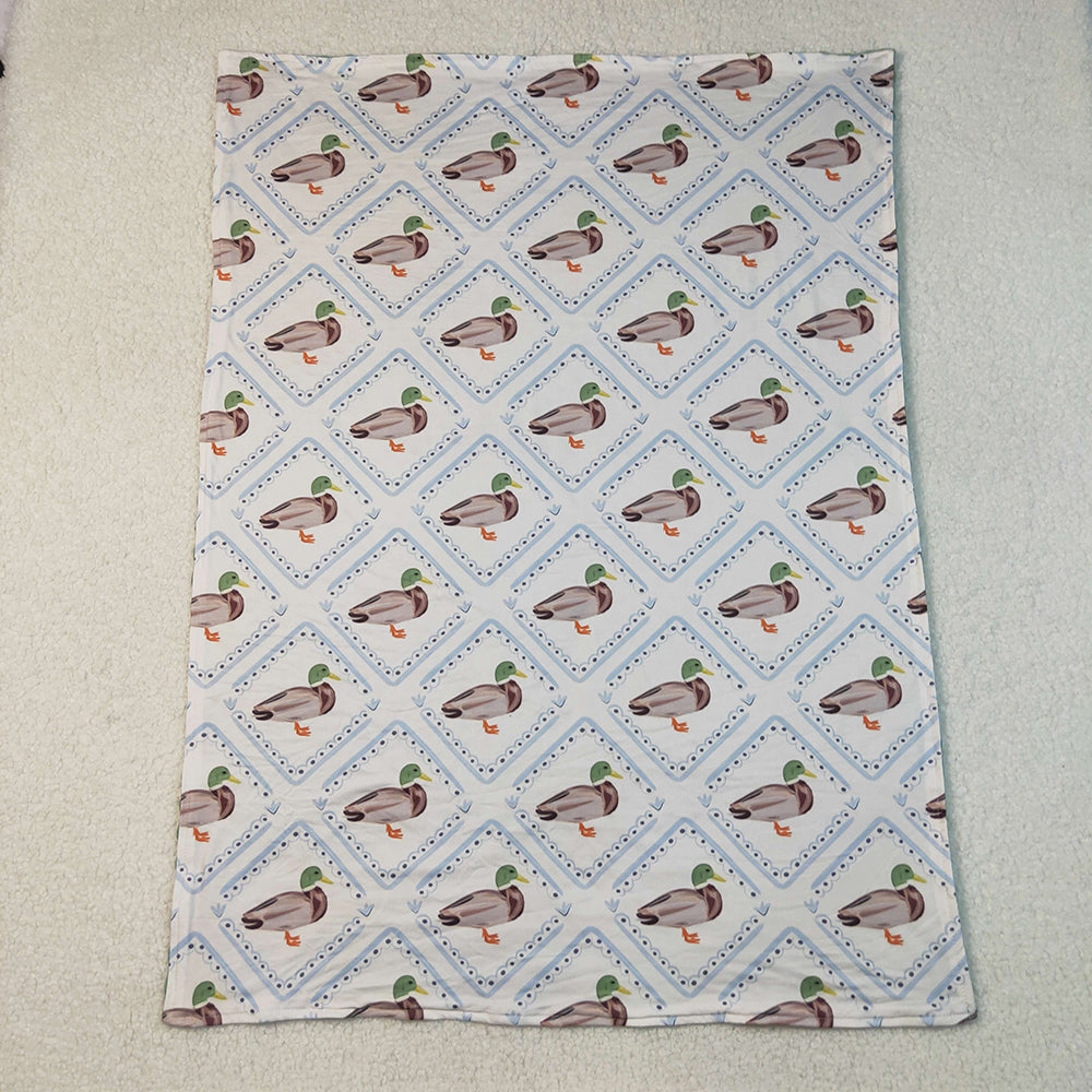 Baby Kids Green Ducks Plaid Southern Blankets