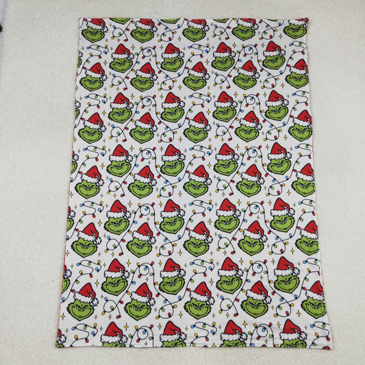 Baby Kids Christmas Lights Green Face Plaid Blankets