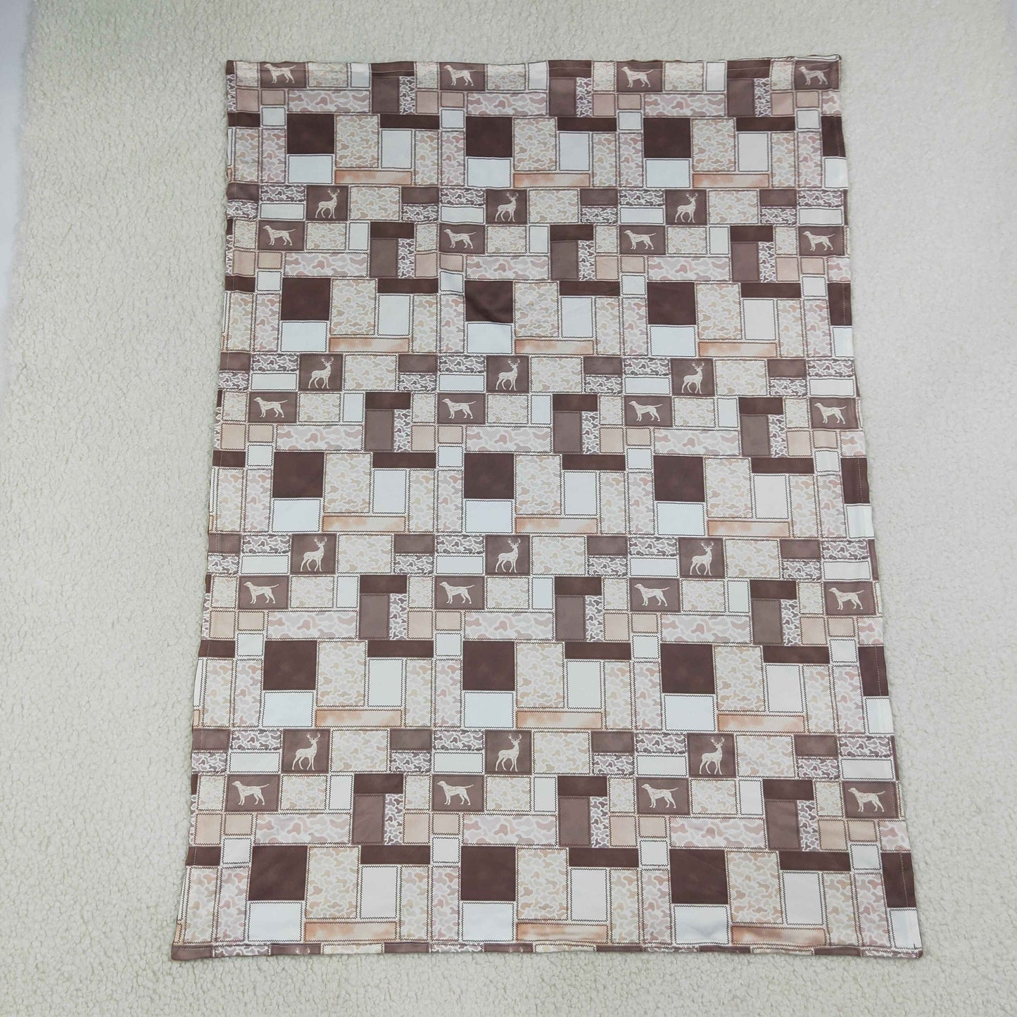 Sibling Baby Boys Deer Ducks Camo Checked Hunting Zip Rompers Blanket