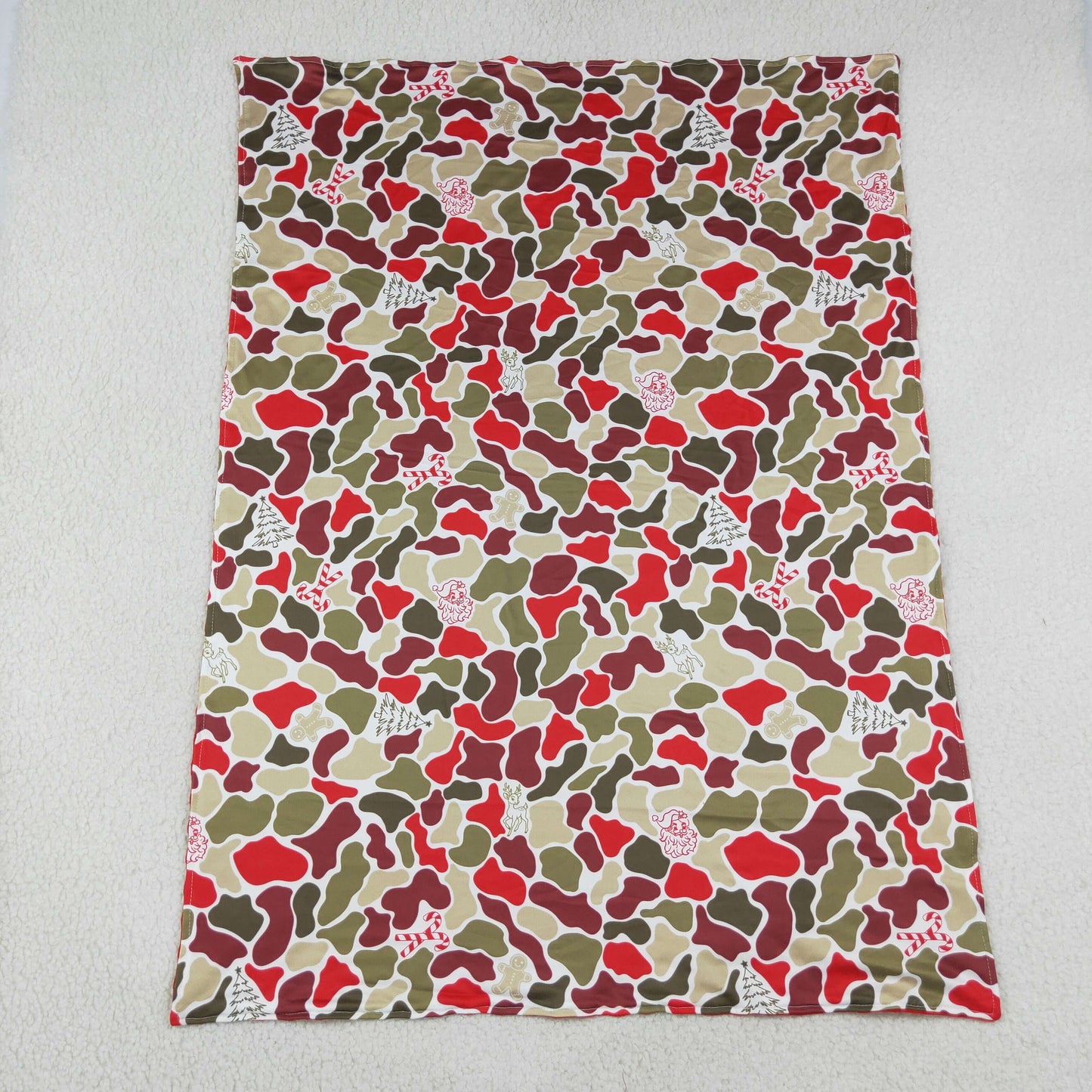 Preorder moq 5 Baby Boys Deer Candy Cane Camo Christmas Blankets