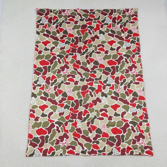 Preorder moq 5 Baby Boys Deer Candy Cane Camo Christmas Blankets