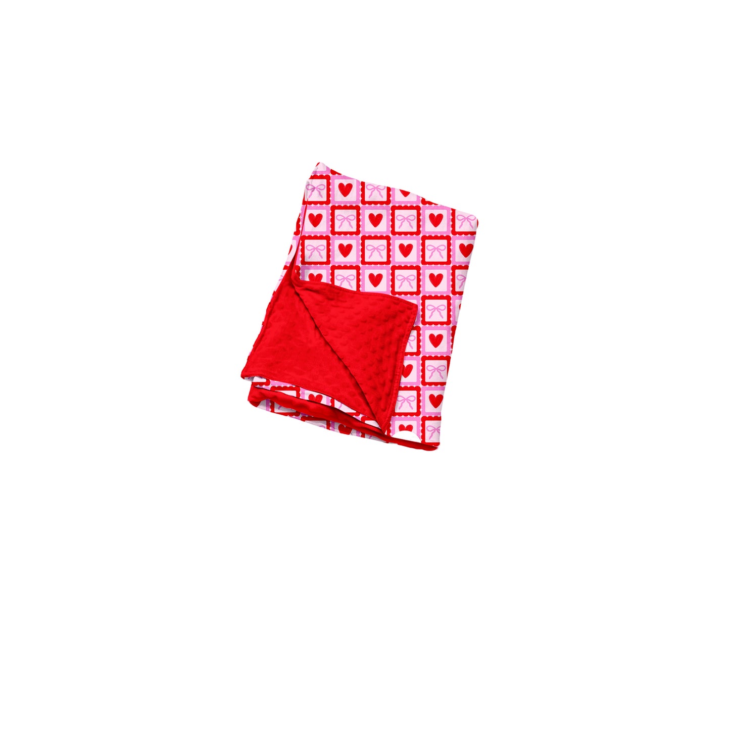 Preorder moq 5 Baby Girls Hearts Bows Checked Valentines Blankets