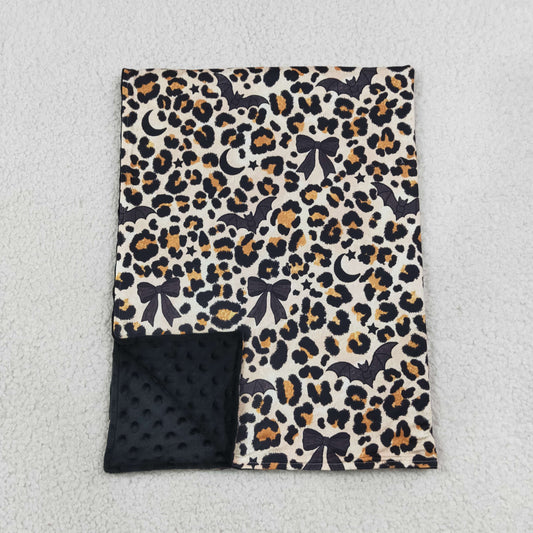 Family Sibling Mama and Girls Leopard Bats Halloween Fur Sleeves Pajamas Sets Zip Romper Blanked