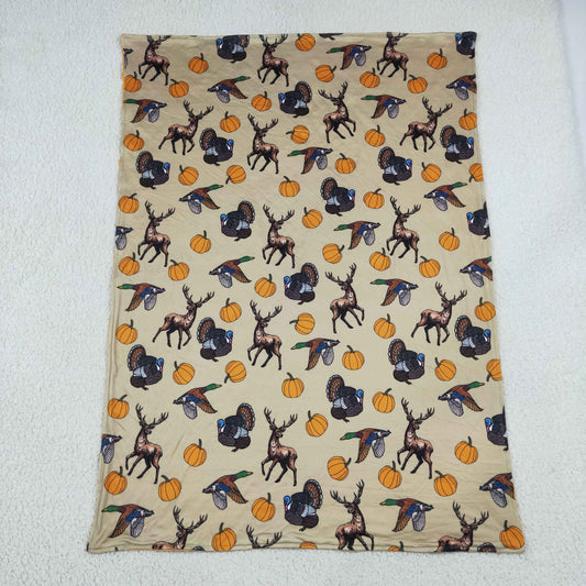 Baby Boys Pumpkin Ducks Deer Turkey Thanksgivings Blankets